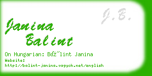 janina balint business card